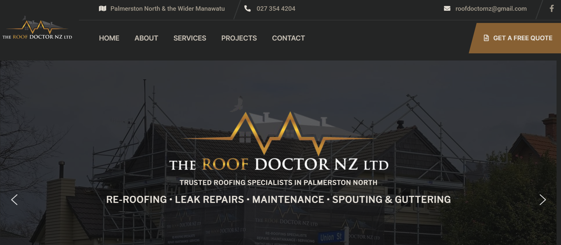 The Roof Doctor Web Design